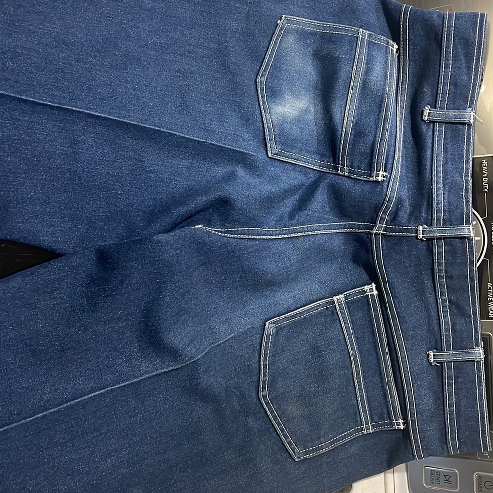Sheplers Vintage Mens 70s Western mini bell dark denim jeans eagle embroidery - Picture 7 of 8